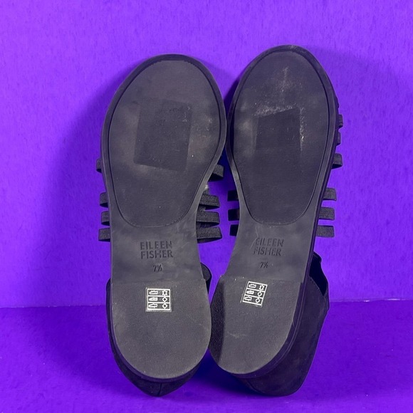 EILEEN FISHER Women's Black Rato Stretch Slip-On Fisherman Sandals Size‎ 7.5-NEW - Picture 7 of 8